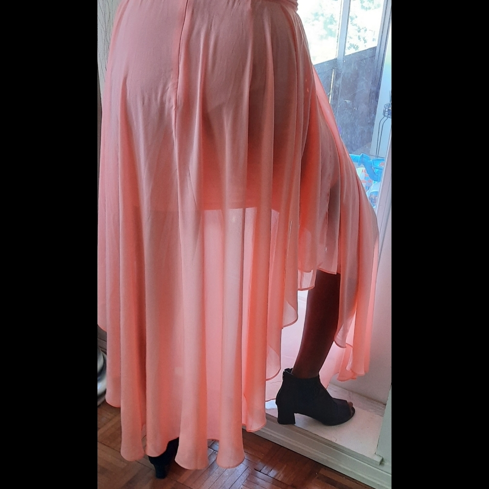 Peach long skirt
